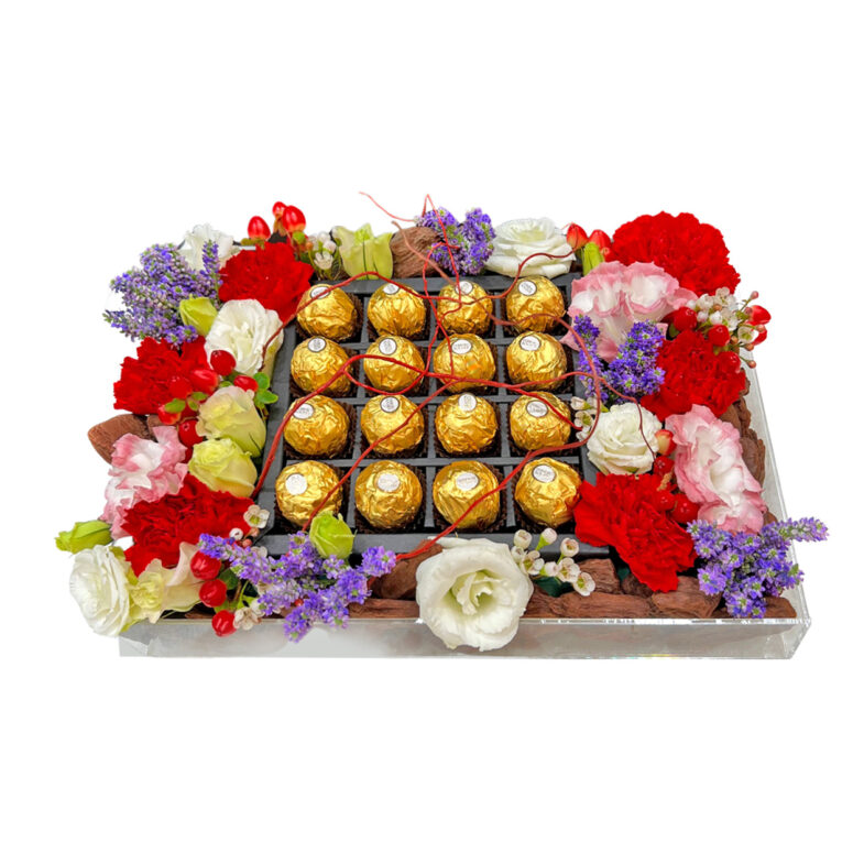 simple chocolates and flowers