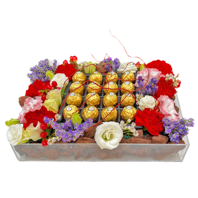 simple chocolates and flowers