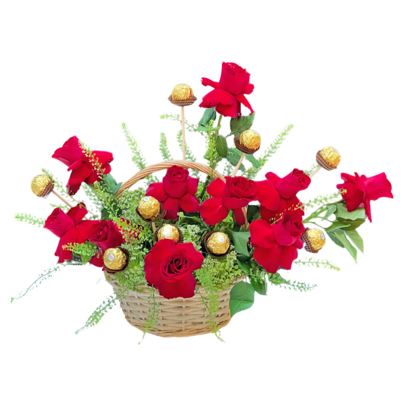 roses basket "valaentines flowers"