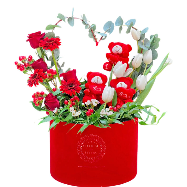 unique box flower arrangement